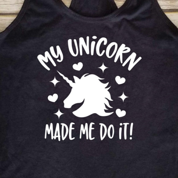 My Unicorn Made me Do it Ladies black tank top - Picture 2 of 3